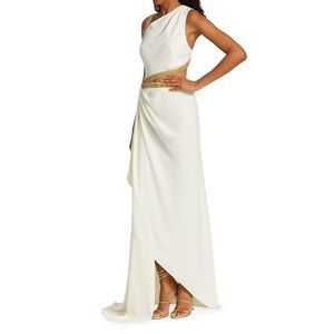 Reem Acra Beaded Draped Cutout Gown Size 2 $2995